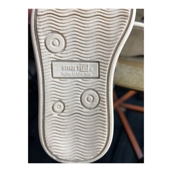 Smart Fit Faux Leather Sneakers Sz 7 Brown Non-Marking Soles - Picture 10 of 11